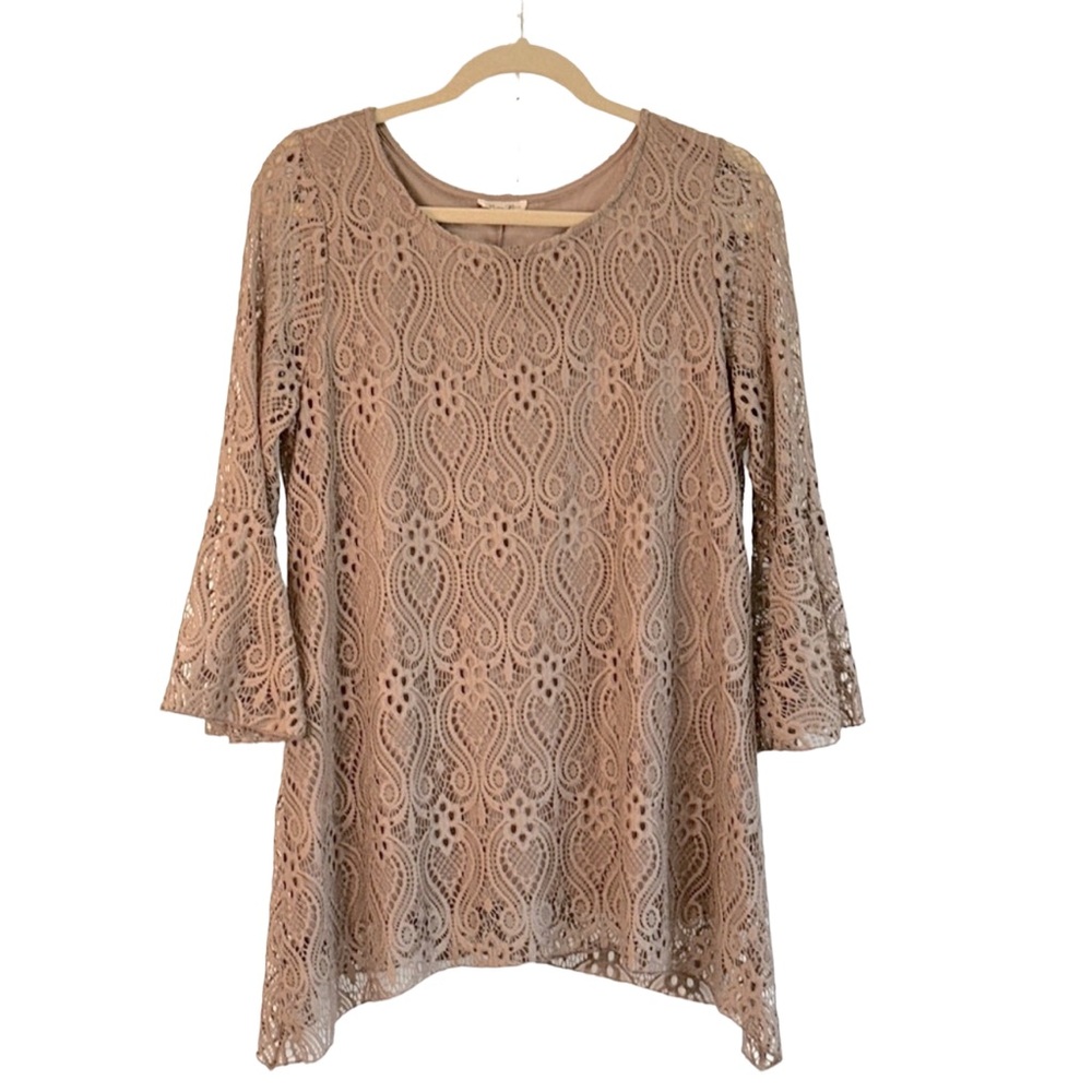 Brittany Black Lace Blouse with Attached Tank